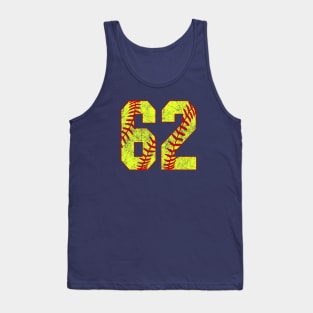 Fastpitch Softball Number 62 #62 Softball Shirt Jersey Uniform Favorite Player Biggest Fan Tank Top